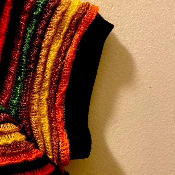 Zara Knit Striped Rainbow Short Sleeve Sweater Top Sz M - Picture 4 of 5